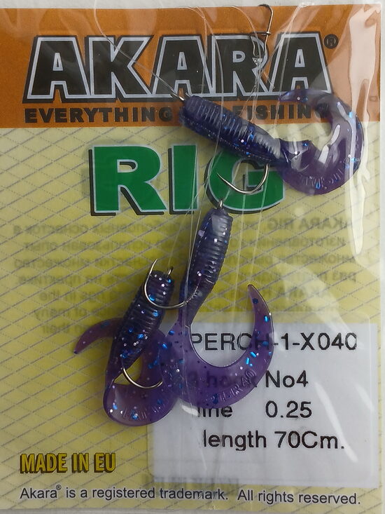 System PERCH 1, lenght 70cm, 0,25mm, 3 hooks nr.4, color X040